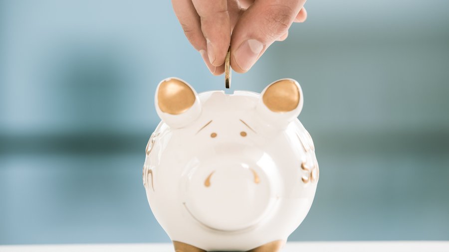 Niekto vkladá peniaze do prasiatka