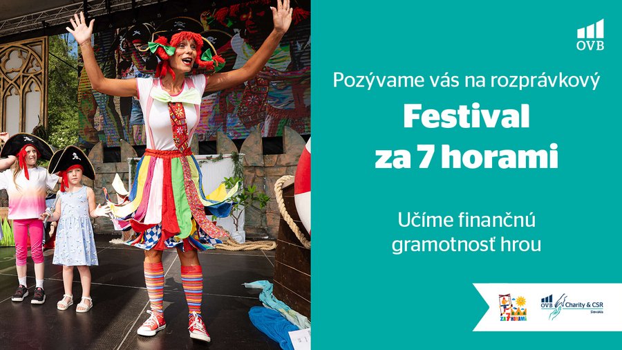 Pozvánka na Festival Za 7 horami 2026, kde OVB Slovensko prináša finančnú gramotnosť hrou pre deti a rodiny